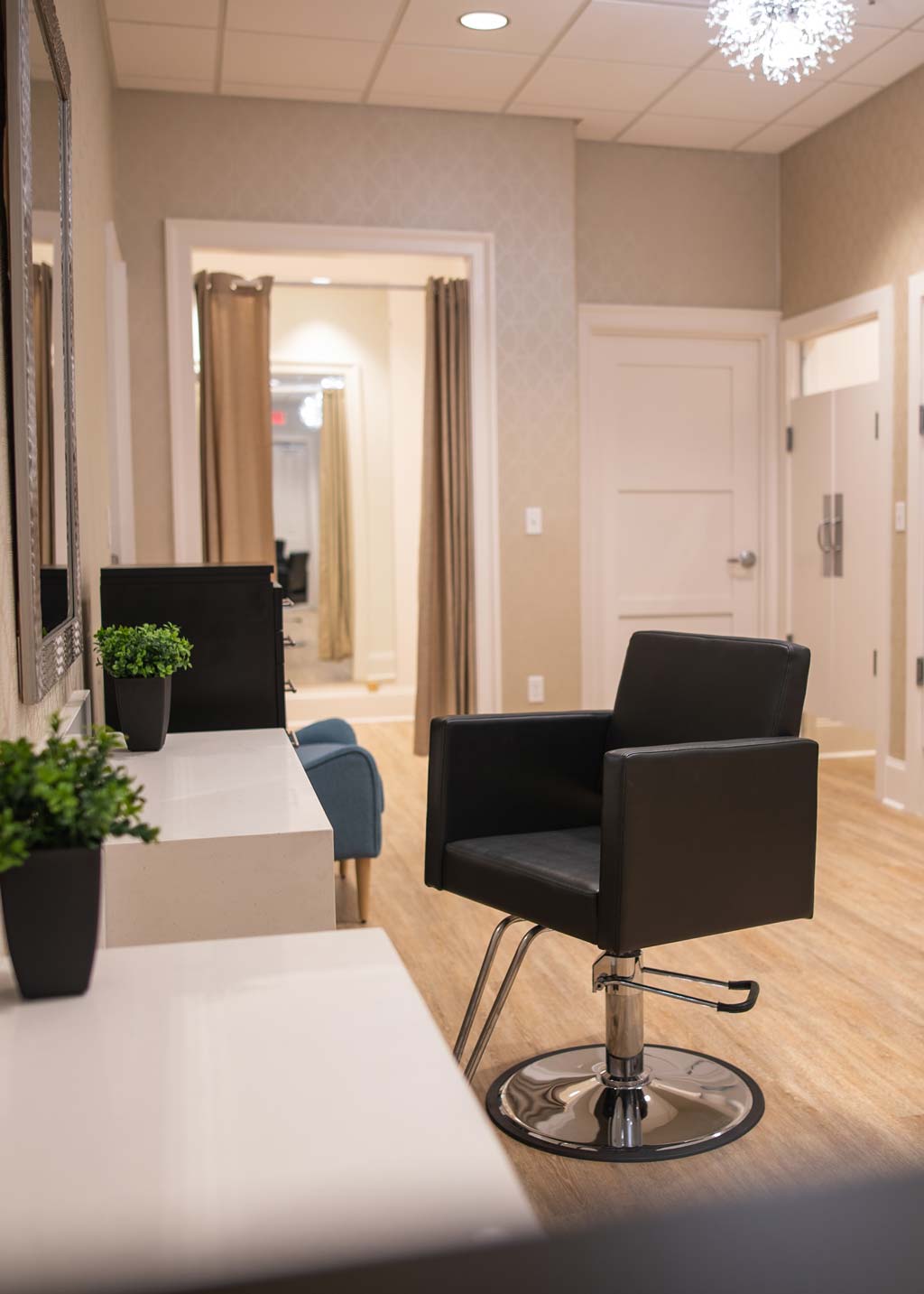 Beauty salon suite with chair